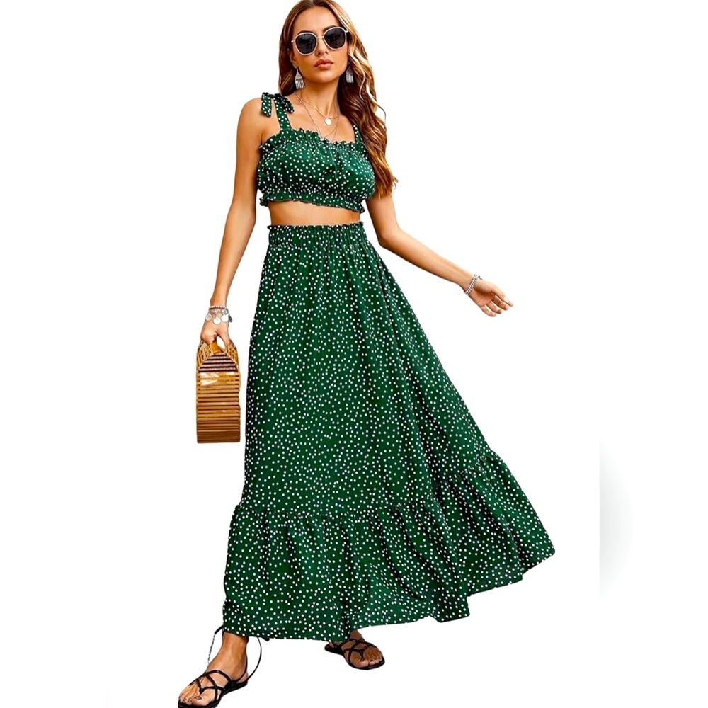 Fun polka-dot two piece set perfect for summer